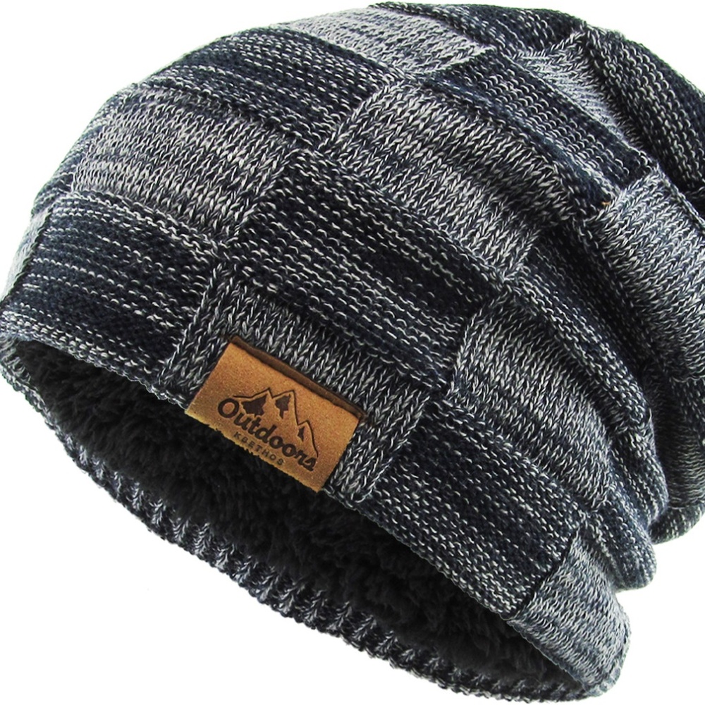 Thick Slouch Beanie Sherpa Fleece Lined